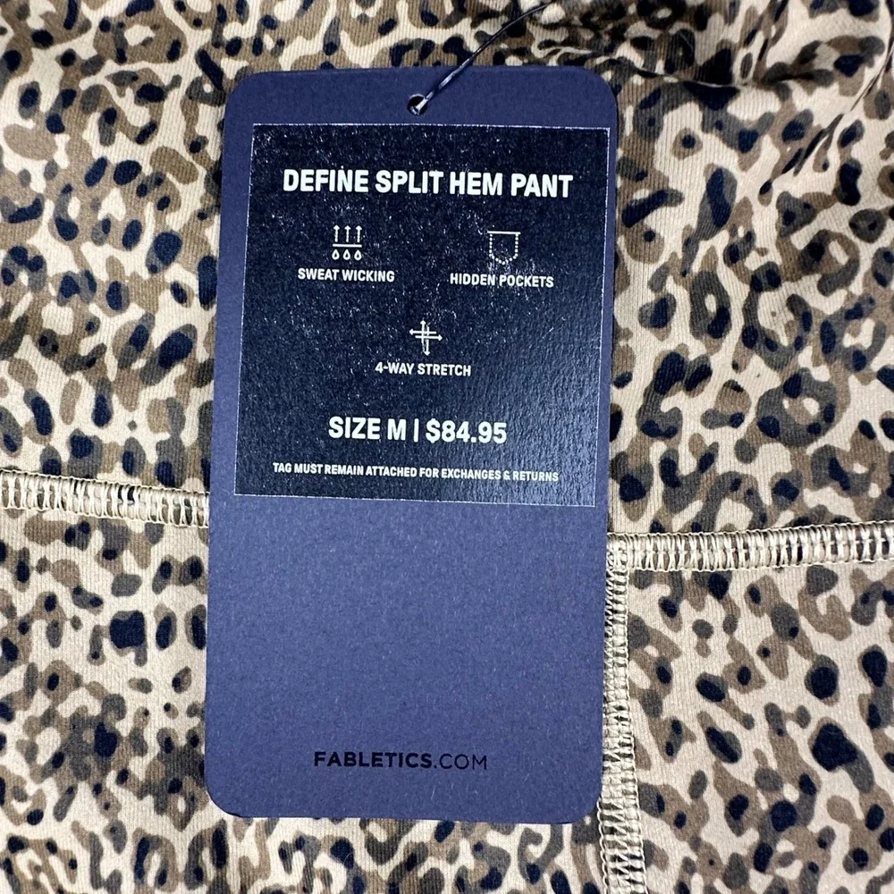 NWT Fabletics PowerHold Define Split Hem Pant Leopard Print High Waist Leggings - Picture 5 of 14